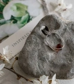 Серебряное кольцо с янтарным шариком