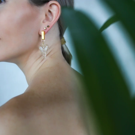 Серьги Кристальное сердце