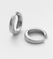 Серебряные серьги-хулахупы рельефные в родиевом покрытии (SPEZIA mini)