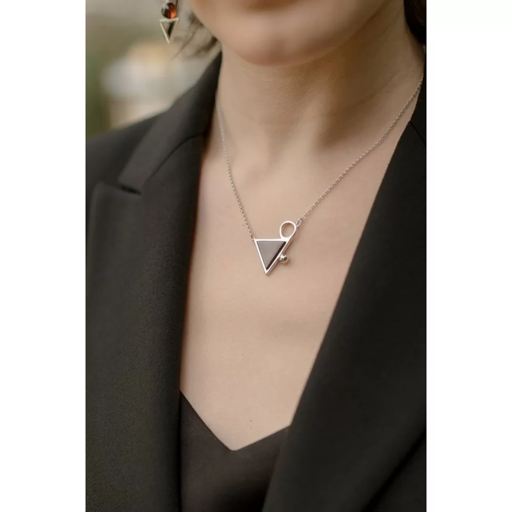 Серебряное колье Геометрия