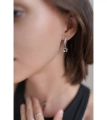 Серебряные серьги цветок с лепестками