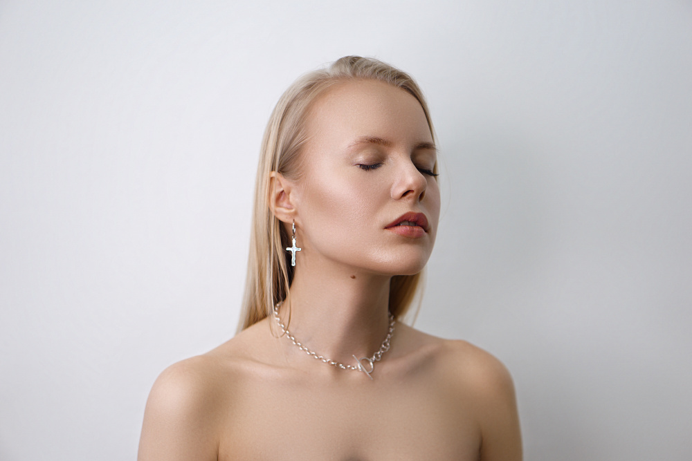 Серебряные серьги Крестики