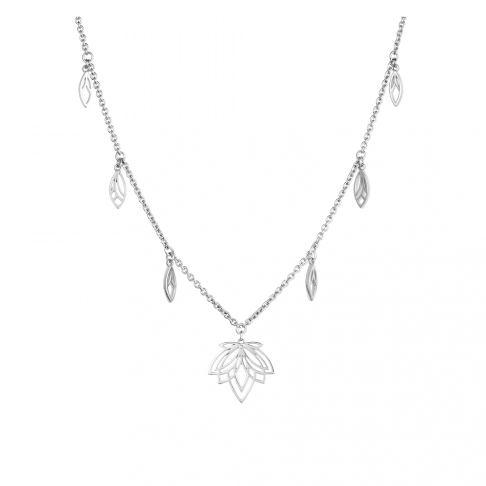 Серебряное ожерелье с лотосом