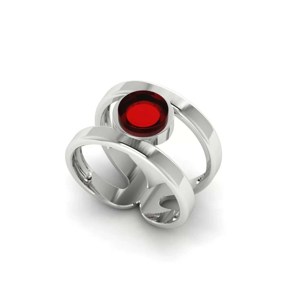 Серебряное кольцо двойное с янтарём