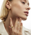 Серебряные серьги-кольца рельефные в покрытии золотом (SPEZIA mini)