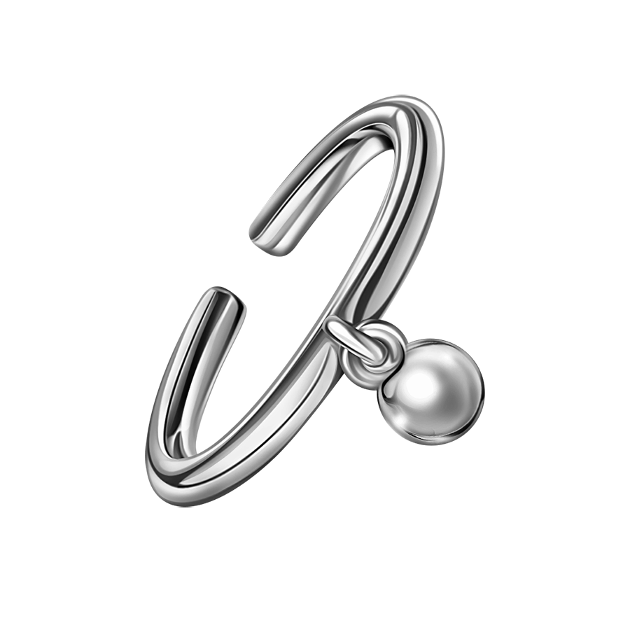 Серебряное кольцо с шариком