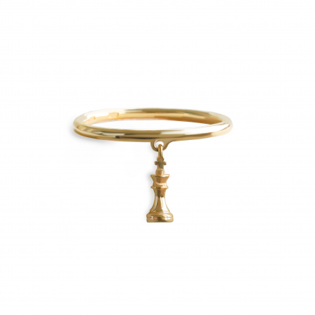 Кольцо Шахматы с королем в покрытии золотом