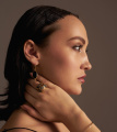 Серьги Риека с чёрным агатом