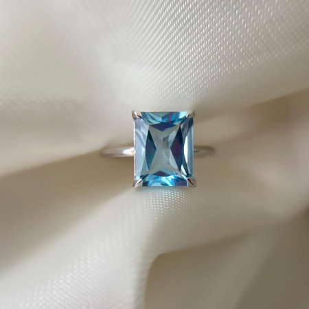 Кольцо Лондон с голубым топазом