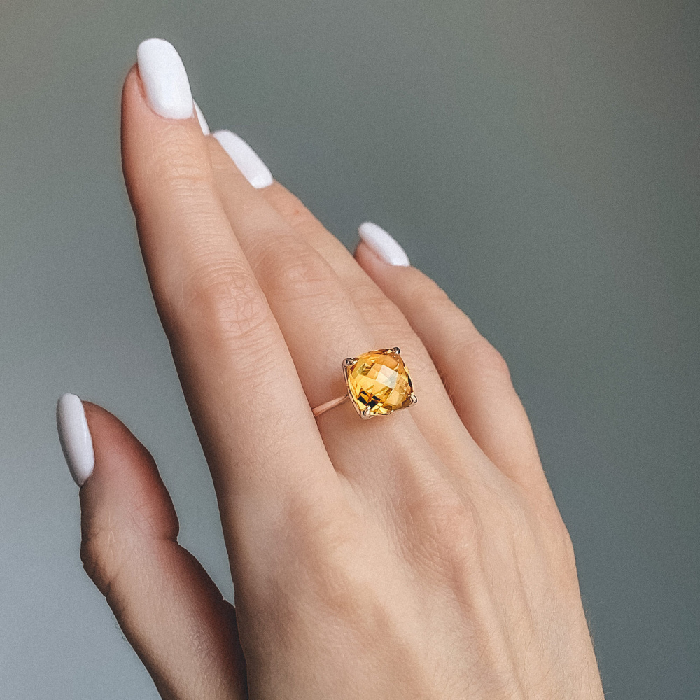 Серебряное кольцо Амстердам с цитрином