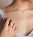 Серебряное кольцо Комо с розовым кварцем
