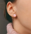 Серебряные серьги Амстердам с розовым халцедоном