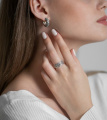 Серебряные серьги Ирбис леопард