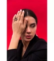 Серебряное кольцо Круг с янтарём