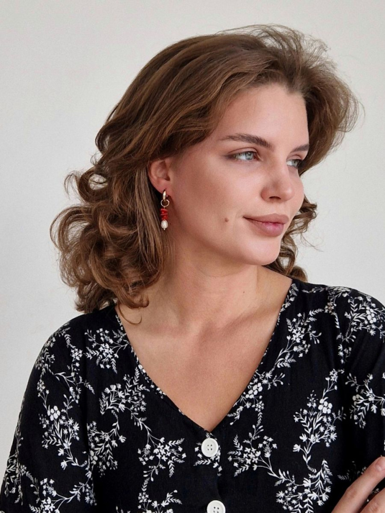 Серьги Мы-кораллы в покрытии золотом